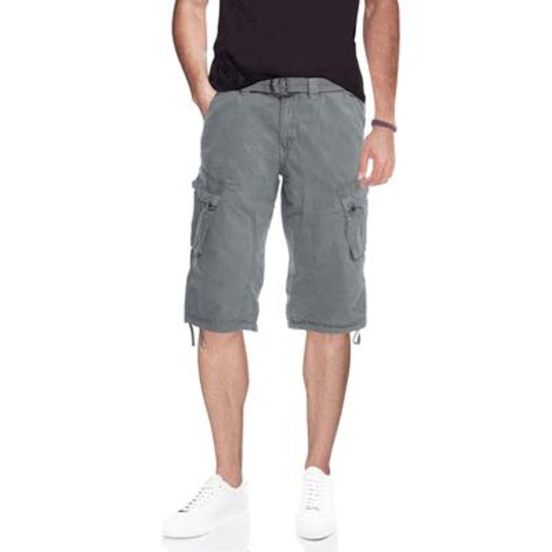 X-ray Mens Regular fit Cargo Shorts 28 /  Grey Solid Belted