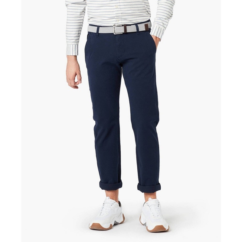 Dockers Mens Slim fit Chinos Pants 32 / 30 Blue Solid Stretch