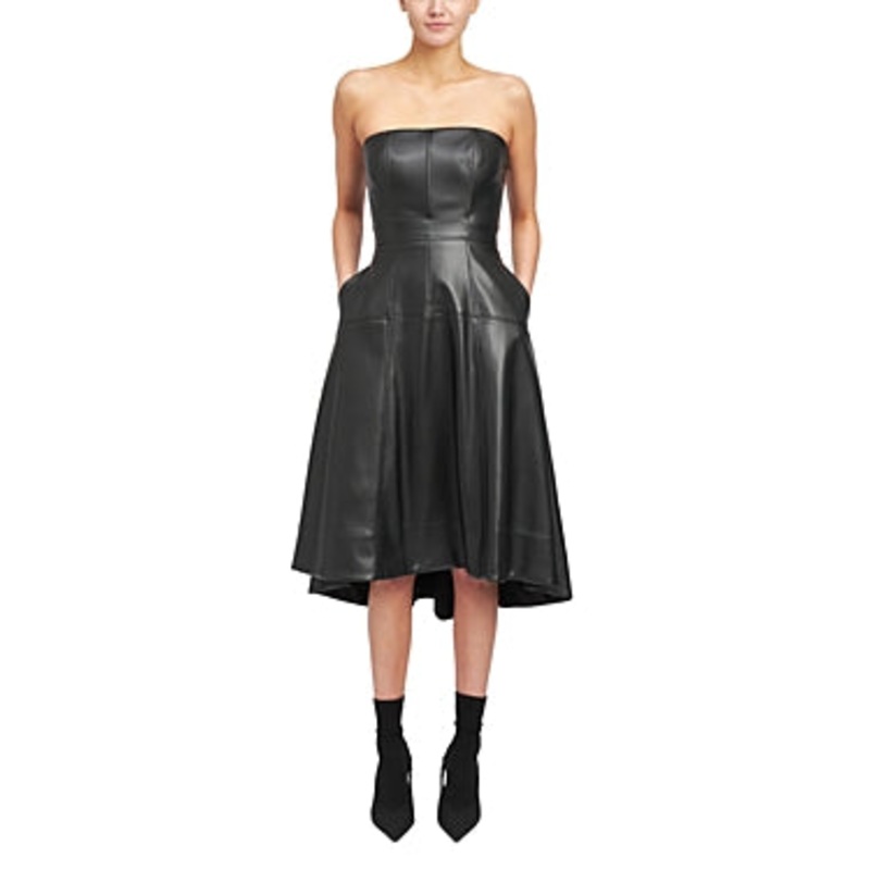 En Saison Womens Dawn Bustier Midi Dress Size Large Black