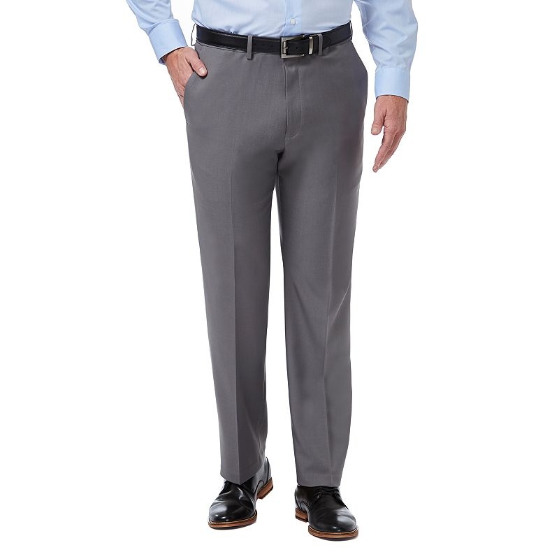 Haggar Mens Classic fit Dress Pants Pants 40 / 32 Grey Solid Stretch