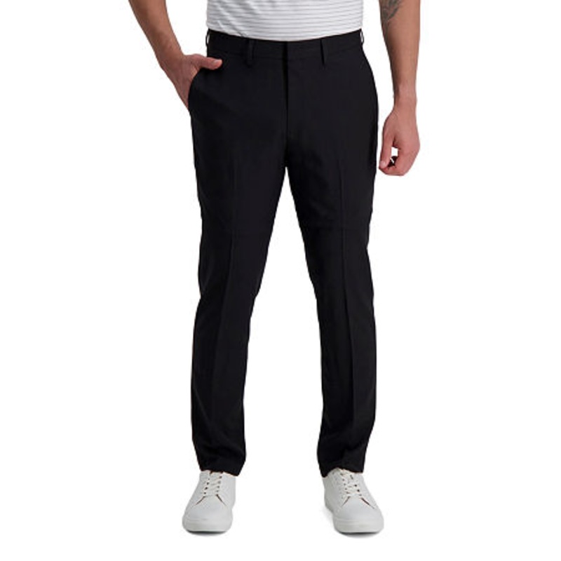 Haggar Mens Slim fit Dress Pants Pants 29 / 32 Black Solid Stretch