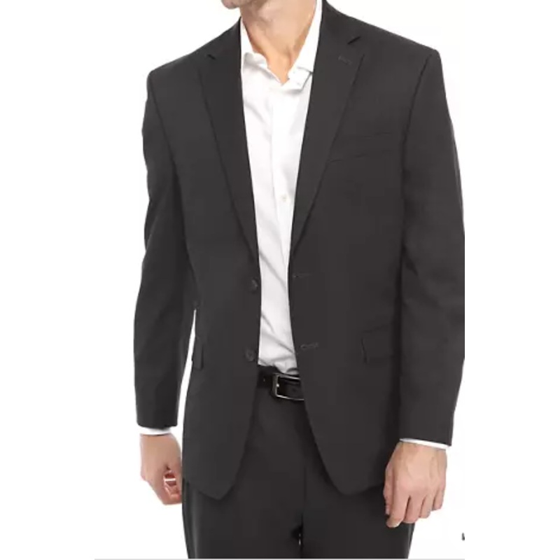 Izod Mens Classic fit Suit Jacket Blazer 40S Grey Solid