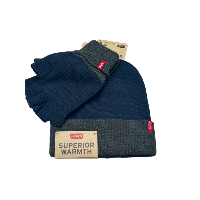 Levi's Mens Regular fit Beanie Hat One Size Blue Reversible