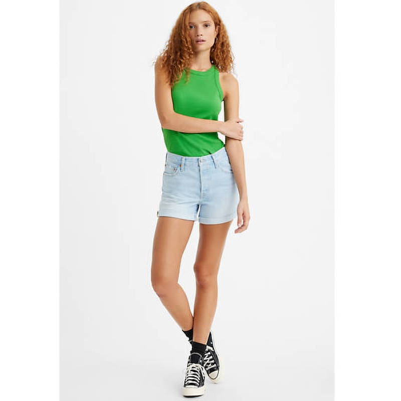 Levi's Premium 501 Rolled Women's Shorts Size 28 Jean Shorts Blue