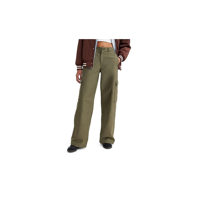 Levis Womens Baggy Cargo Pants Size 29 x 30 Army Green