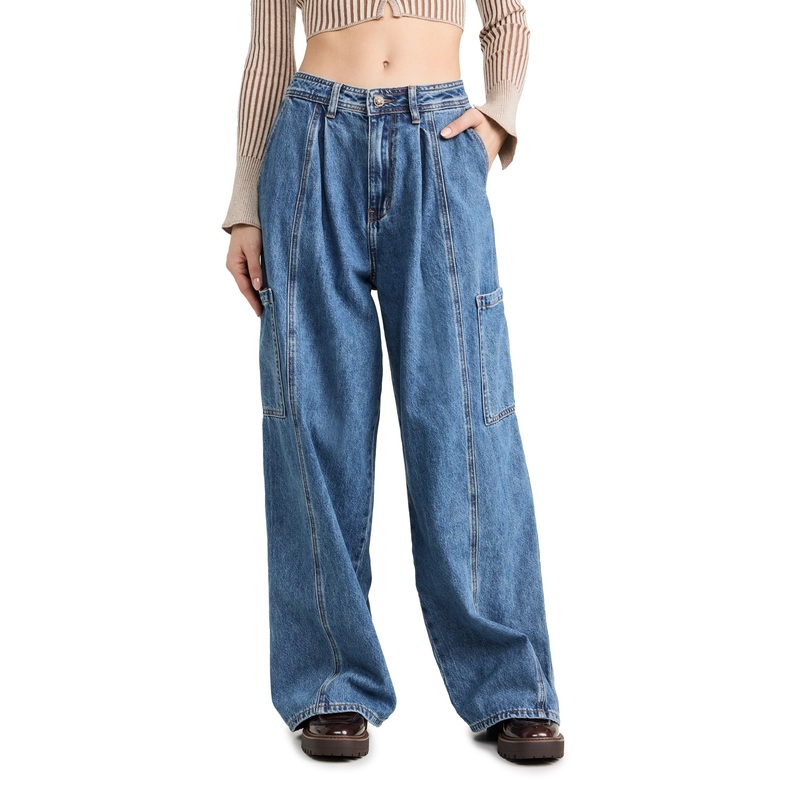 Lioness Women's Veneda Baggy Jeans Size XS Blue Denim