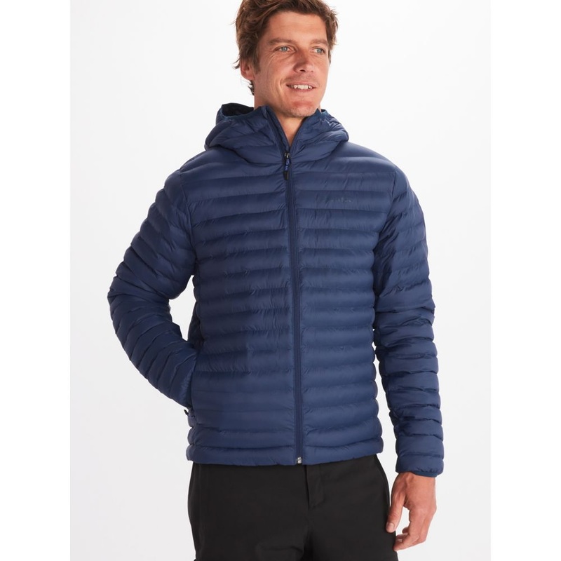 Marmot Men's Echo Featherless Hooded Puffer Jacket Large Navy Blue