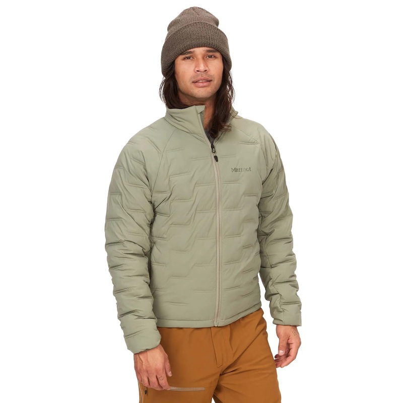 Marmot Mens Puffer Jacket Coat Medium Green Full Zip Solid