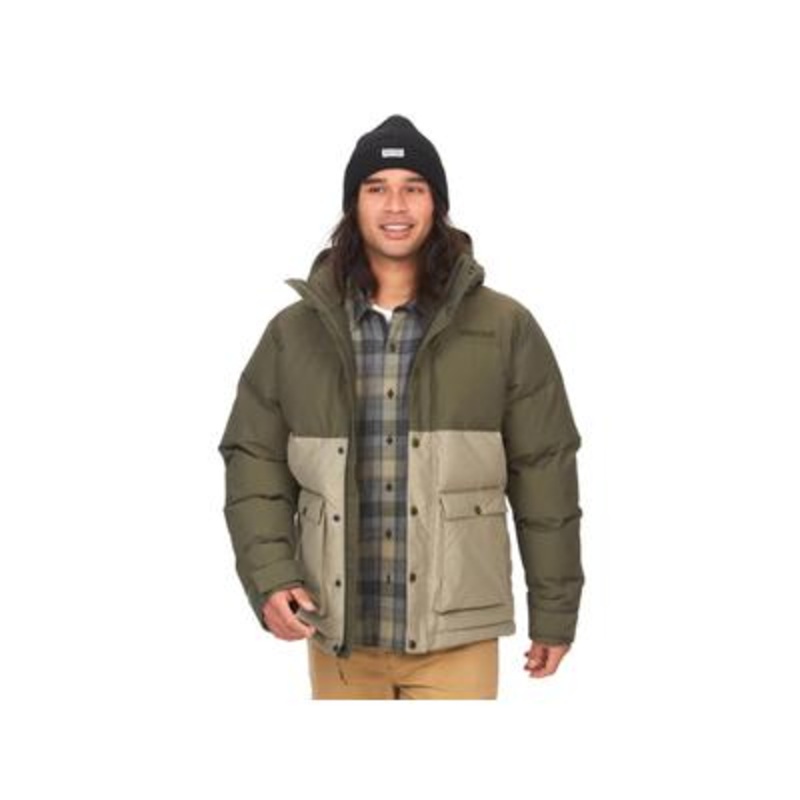 Marmot Mens Puffer Jacket Coat Medium Green Waterproof Solid