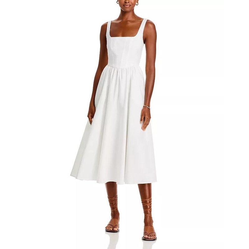 WAYF Womens Desi Bustier Midi Dress Size Small White