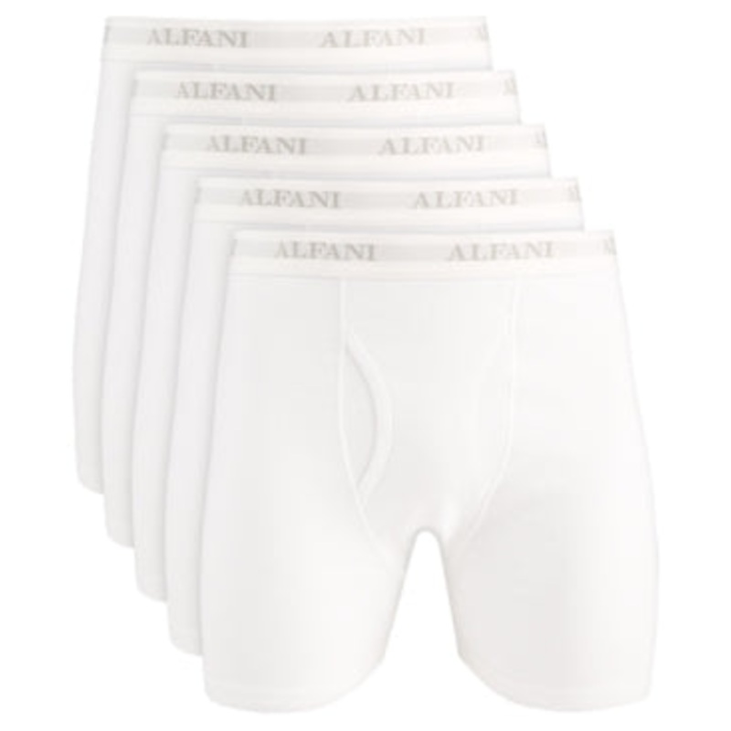 Alfani Mens 5 Pk Underwear Boxer Briefs White Small