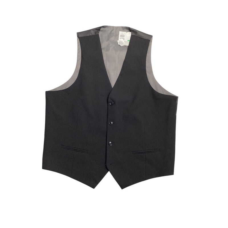Alfani Mens Slim fit Button-Up Vest Large Black Stretch