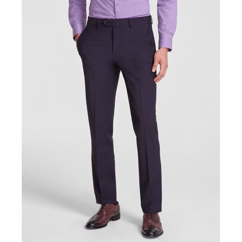 Bar Iii Mens Slim fit Dress Pants 36 / 32 Purple Solid Stretch
