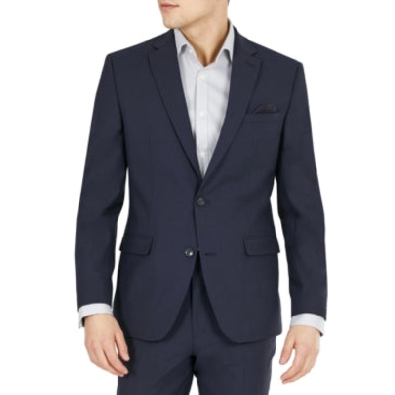 Bar Iii Mens Slim fit Suit Jacket Blazer 44 S Navy Blue Solid