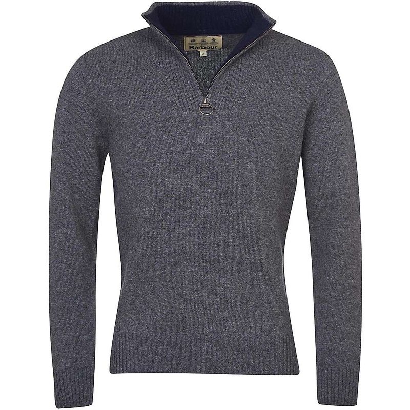 Barbour Mens  fit Mock Neck Quarter zip Sweater XL Grey Solid