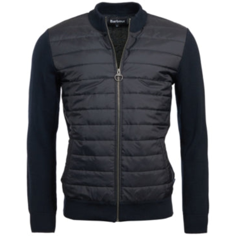 Barbour Mens Mixed Media Jacket Coat XXL Blue Full Zip Solid