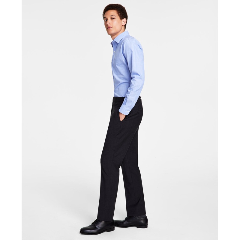 Brooks Brothers Mens Classic fit Dress Pants 38 / 30 Charcoal Grey Solid Stretch