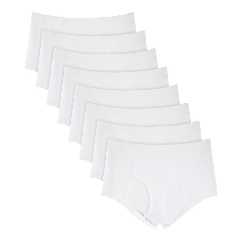 Club Room Mens 8-Pack Underwear White Briefs Small