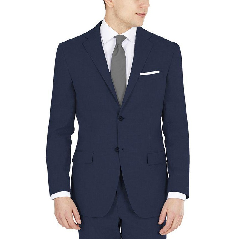 Dkny Mens Modern fit Suit Jacket Blazer 40 R Blue Solid Stretch