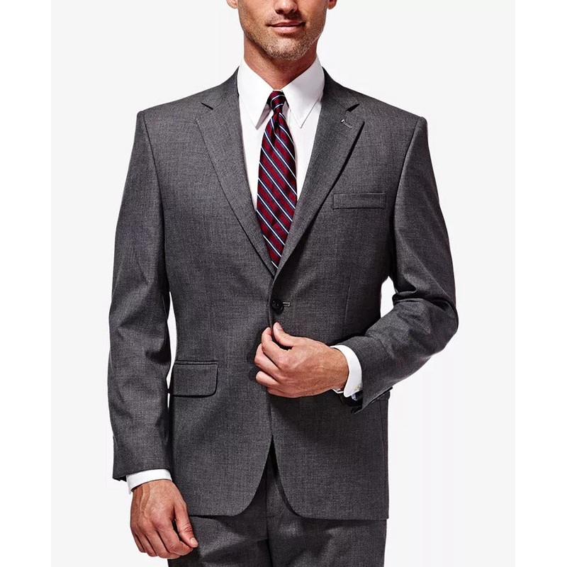 Haggar Mens Regular fit Suit Jacket Blazer 46 R Grey Solid
