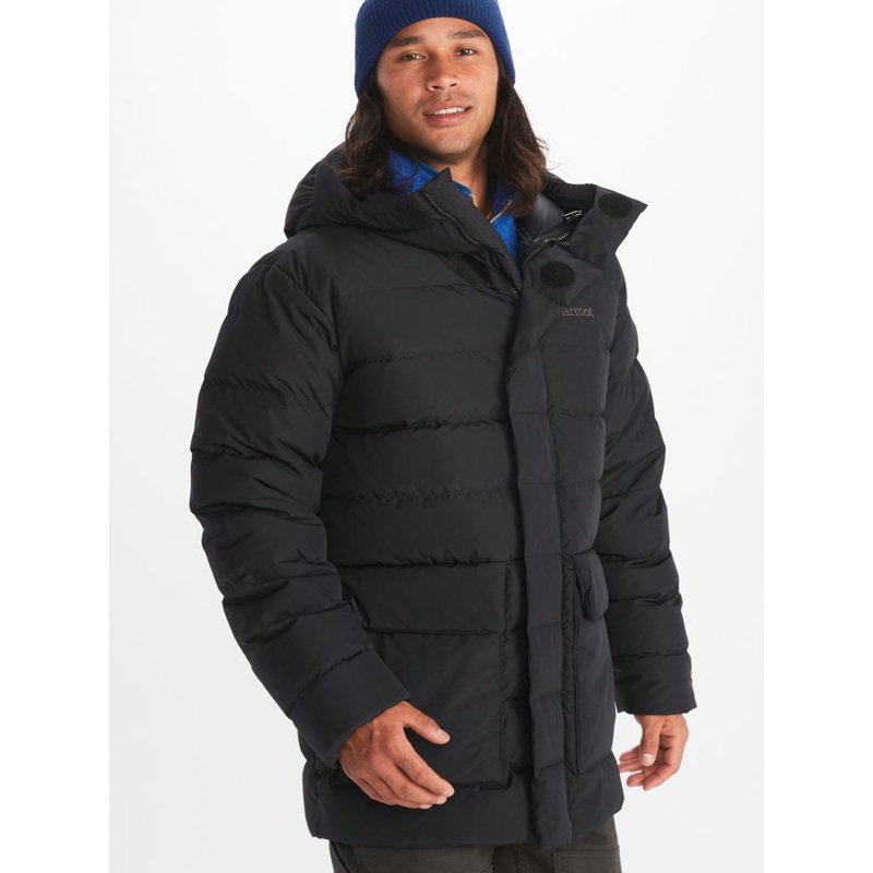 Marmot Mens Puffer Jacket Coat Medium Black Full Zip Solid
