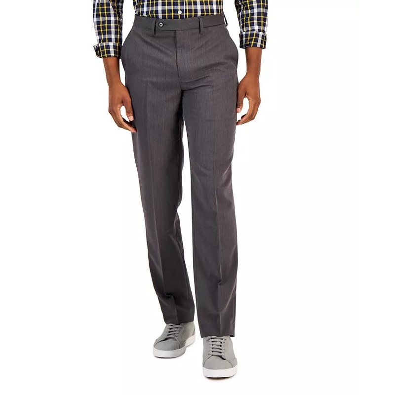 Nautica Mens Modern fit Dress Pants 36 / 29 Grey Solid Stretch