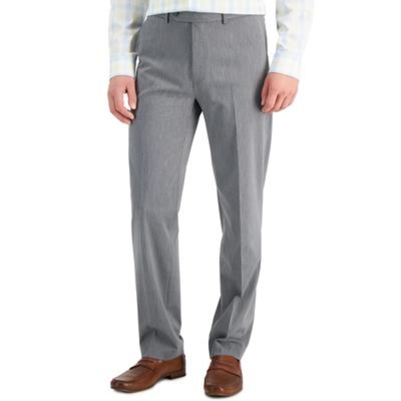 Nautica Mens Modern fit Dress Pants 40 / 32 Grey Solid Stretch