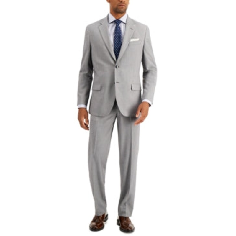 Nautica Mens Modern fit Suit 46 R / 41 Waist Light Grey Stretch
