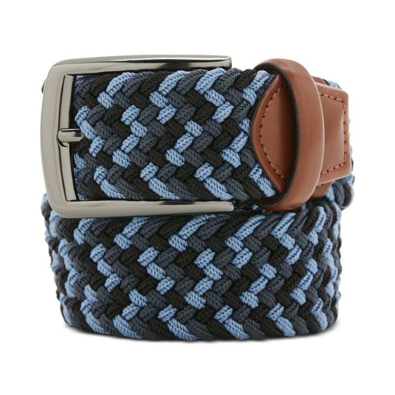 Perry Ellis Portfolio Men's Happy Blue Stretch Woven Belt Size Small 30 - 32