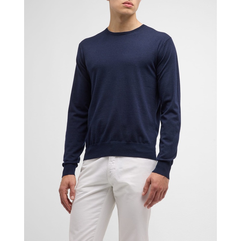 Peter Millar Crown Crafted Excursionist Flex Crewneck Sweater XL Navy Blue