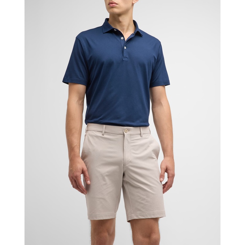 Peter Millar Mens Regular fit Short Sleeve Polo Shirt XL Blue Solid