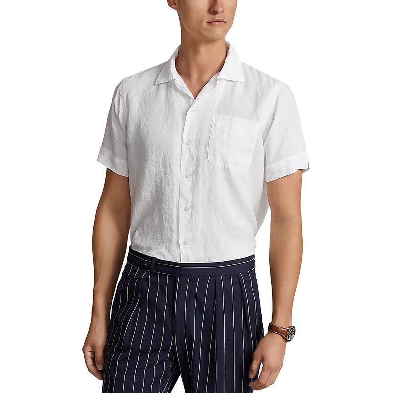 Polo Ralph Lauren Mens Classic fit Short Sleeve Button-Up Shirt XXL White Solid
