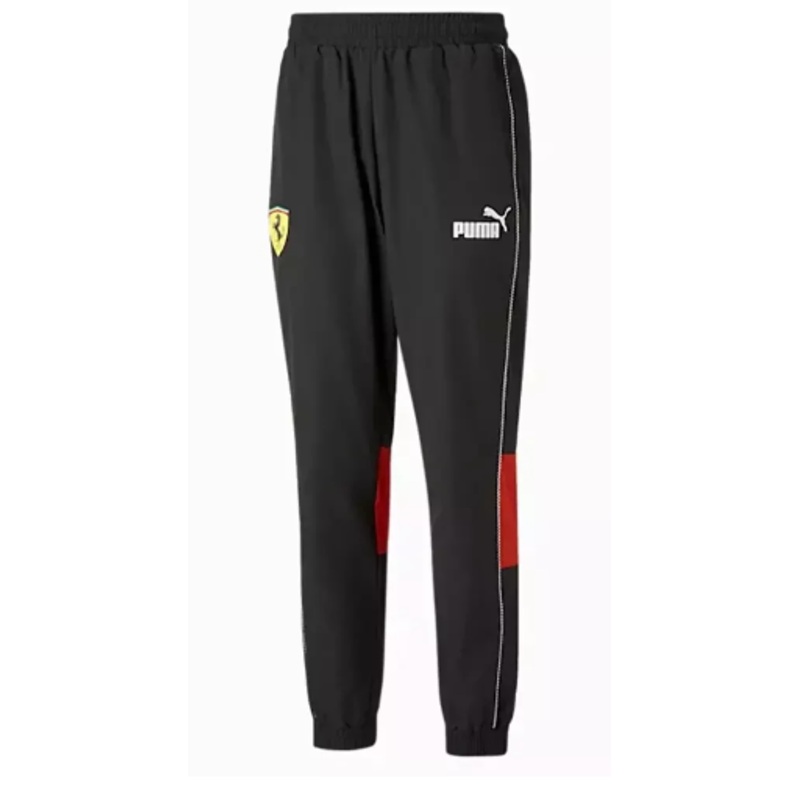 PUMA Ferrari Race Pants Mens Small Black Color Block Adjustable Draw Cords