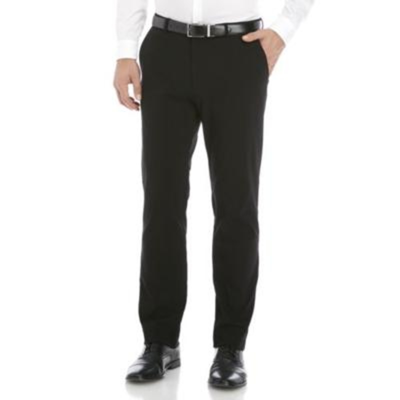 Tommy Hilfiger Mens Modern fit Dress Pants 36 / 34 Black Solid Stretch