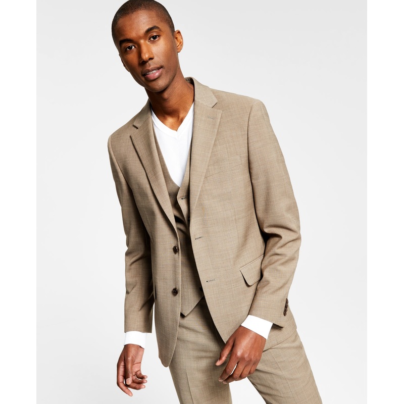 Tommy Hilfiger Mens Modern fit Suit Jacket Blazer 40 R Beige Solid