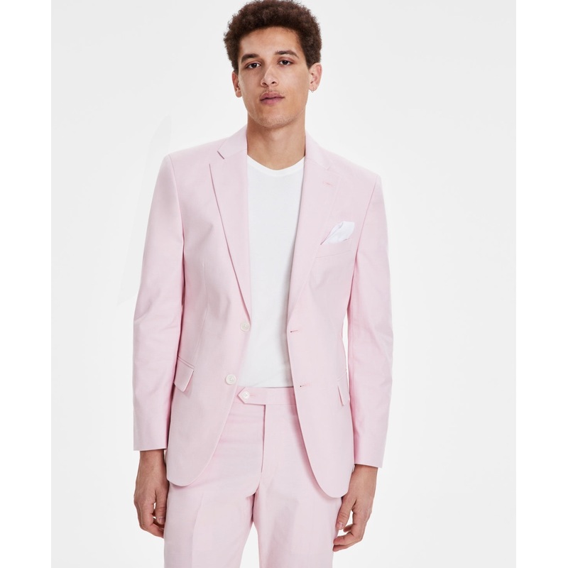 Tommy Hilfiger Mens Modern fit Suit Jacket Blazer 42 S Pink Solid Stretch