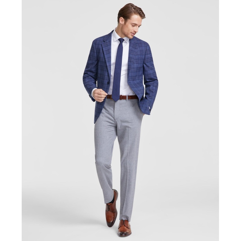 Vince Camuto Mens Slim fit Suit Jacket Blazer 42 R Blue Plaid