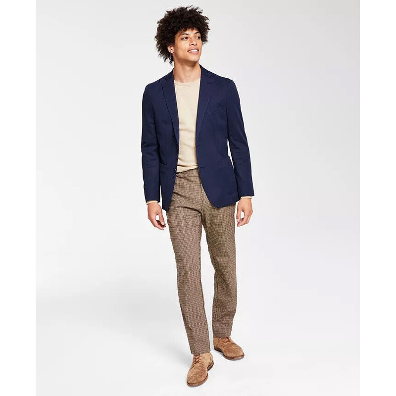 BAR III Men's Knit Blazer Navy 42S Sport Coat Slim-Fit Navy Solid