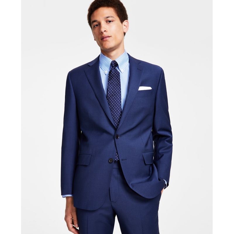 Brooks Brothers Mens Classic fit Sport Coat Blazer 46 R Blue Solid Stretch