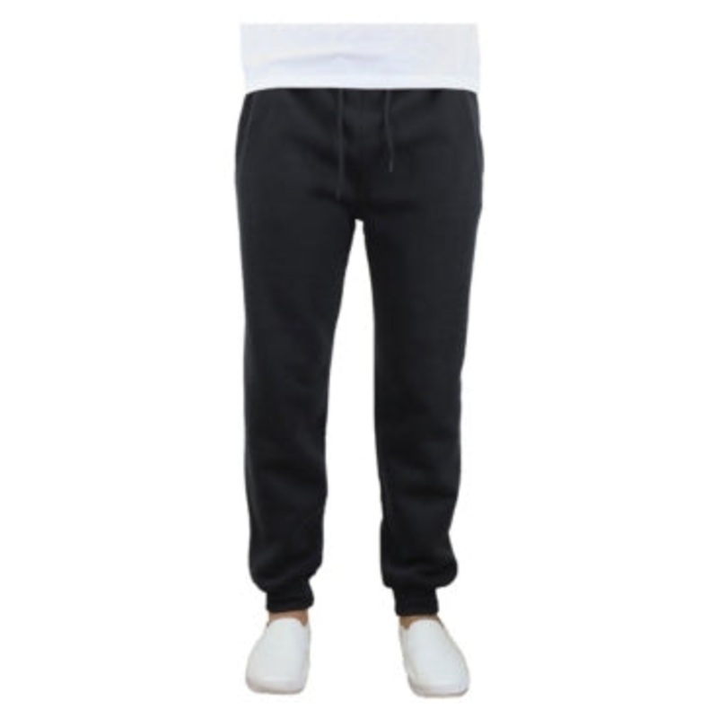 Galaxy Mens Regular fit Sweatpants Fleece Pants Large  Black Solid