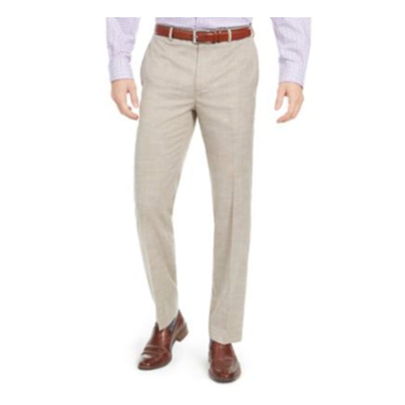 Lauren Ralph Lauren Men's Classic-Fit UFlex Stretch Sharkskin Pants Tan 38 x 30