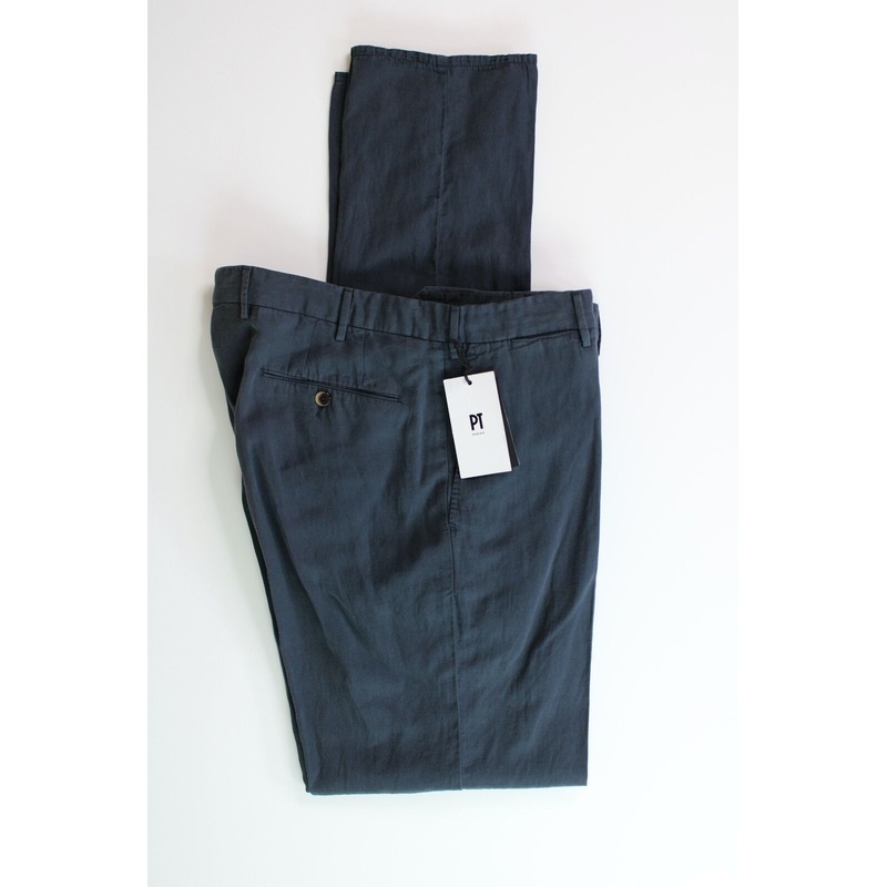 PT Torino PT01 Mens Soft Touch Garment Dye Easy Fit Pants Size 56 / US 36 Navy