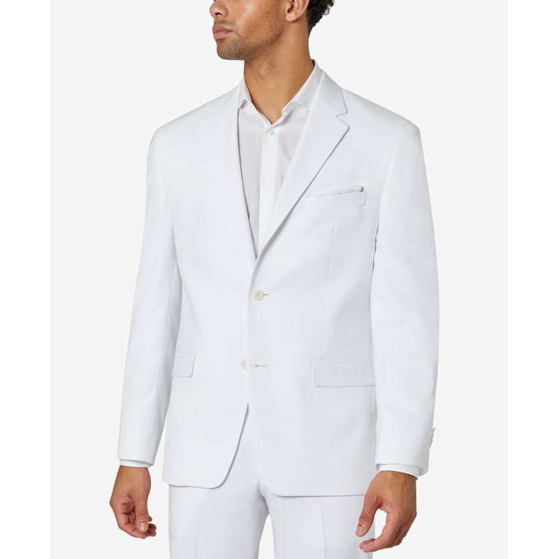 Sean John Mens Regular fit Suit Jacket Blazer 42 R White Solid