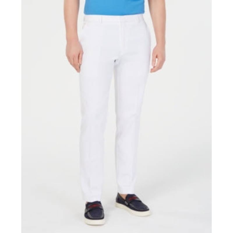 Tommy Hilfiger Mens Modern fit Dress Pants 36 / 30 White Solid Stretch
