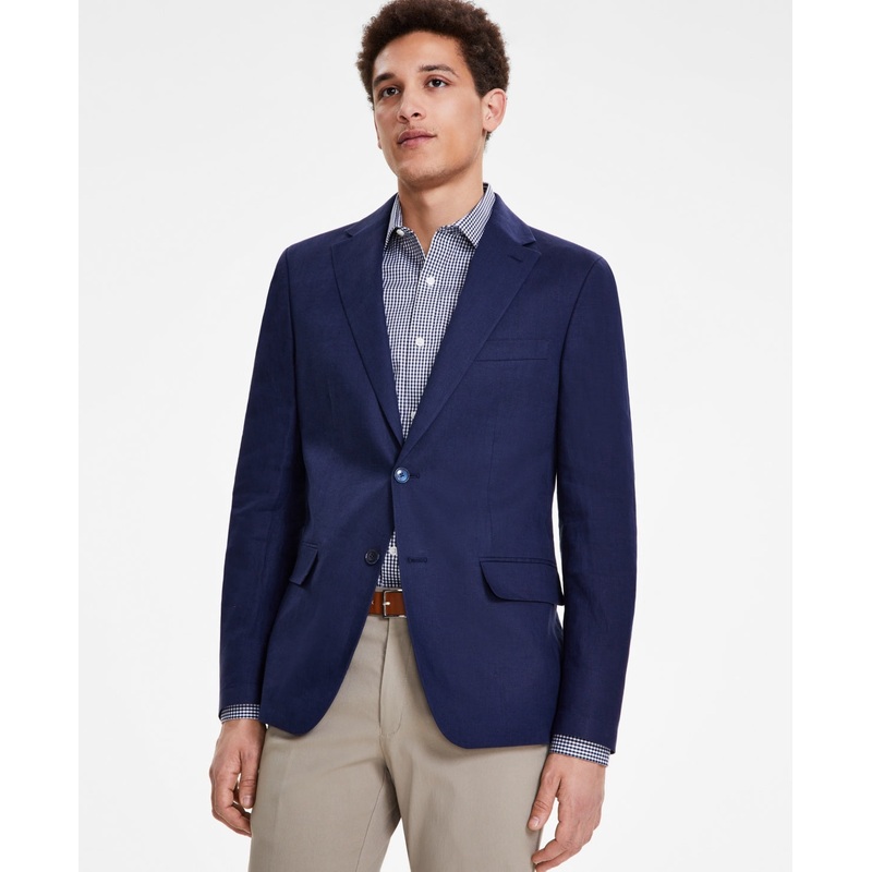Tommy Hilfiger Mens Modern fit Sport Coat Blazer 39 R Blue Solid