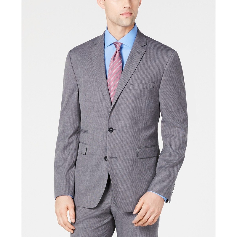 Vince Camuto Men's Slim-Fit Stretch Wrinkle-Resistant Suit Jacket Gray 44S