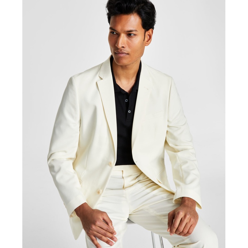 Vince Camuto Mens Slim fit Suit Jacket Blazer 38 R White Solid