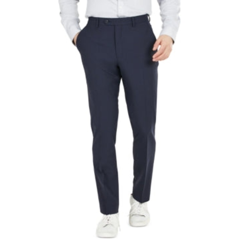 Bar Iii Mens Slim fit Dress Pants 33 / 30 Blue Solid