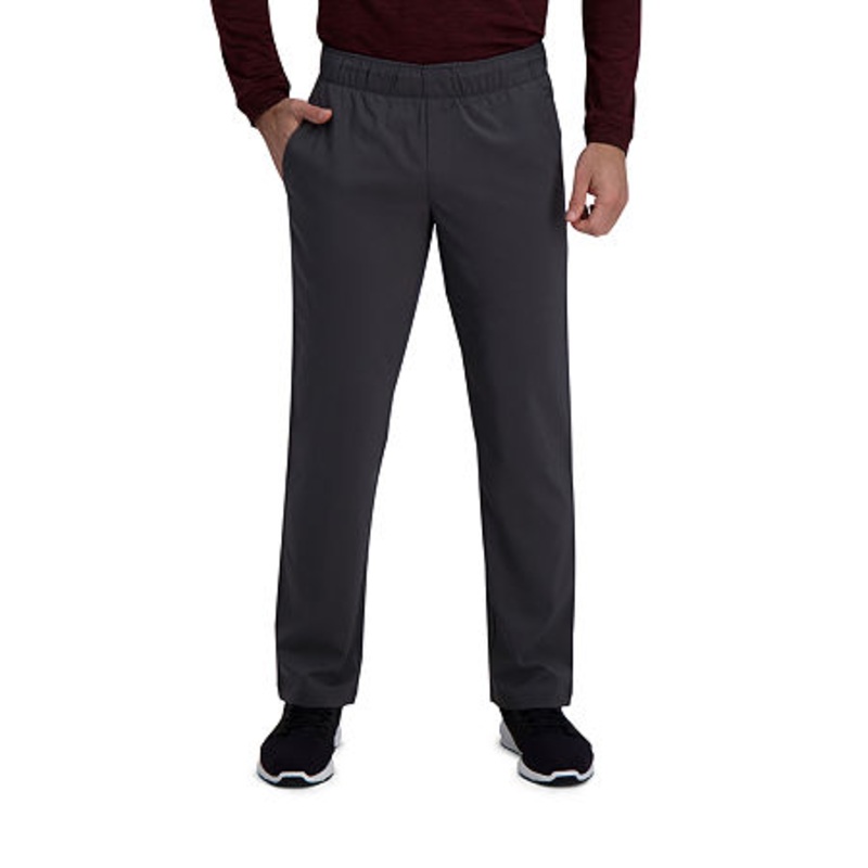 Haggar Mens Straight fit Dress Pants 33 / 30 Grey Solid