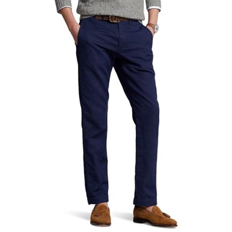 Polo Ralph Lauren Mens Straight fit Casual Pants 38 / 32 Navy Blue Solid